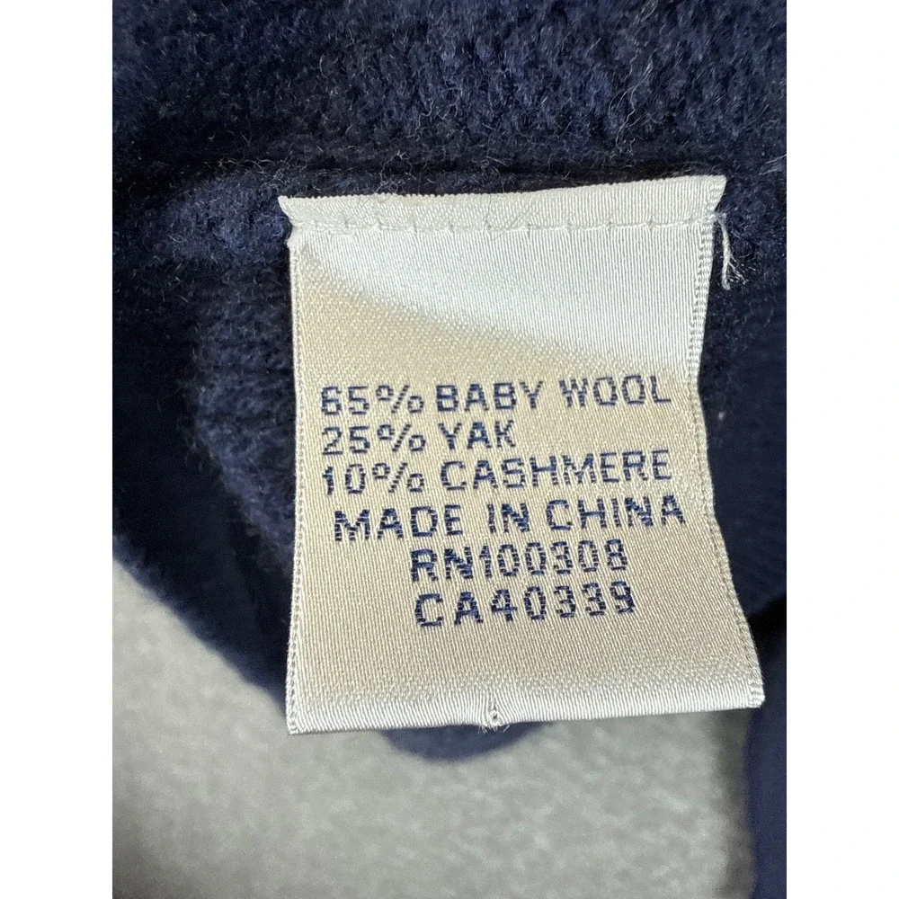 Peter‎ Millar Cable Knit Shawl Collar Sweater Blue Size S Baby Wool Yak Cashmere